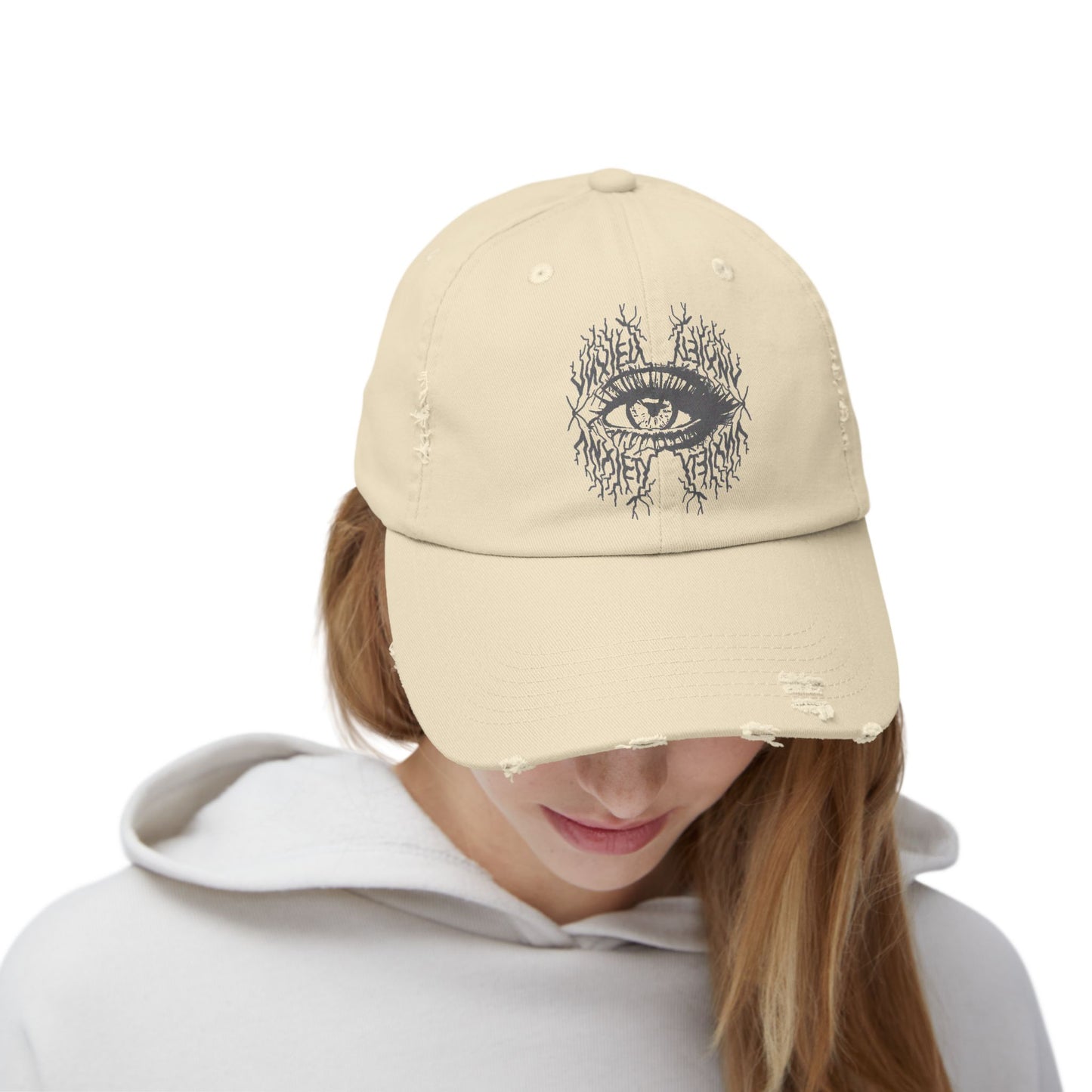 SolWeave "Anxiety Eye" Distressed Cap - Wear Your Awareness