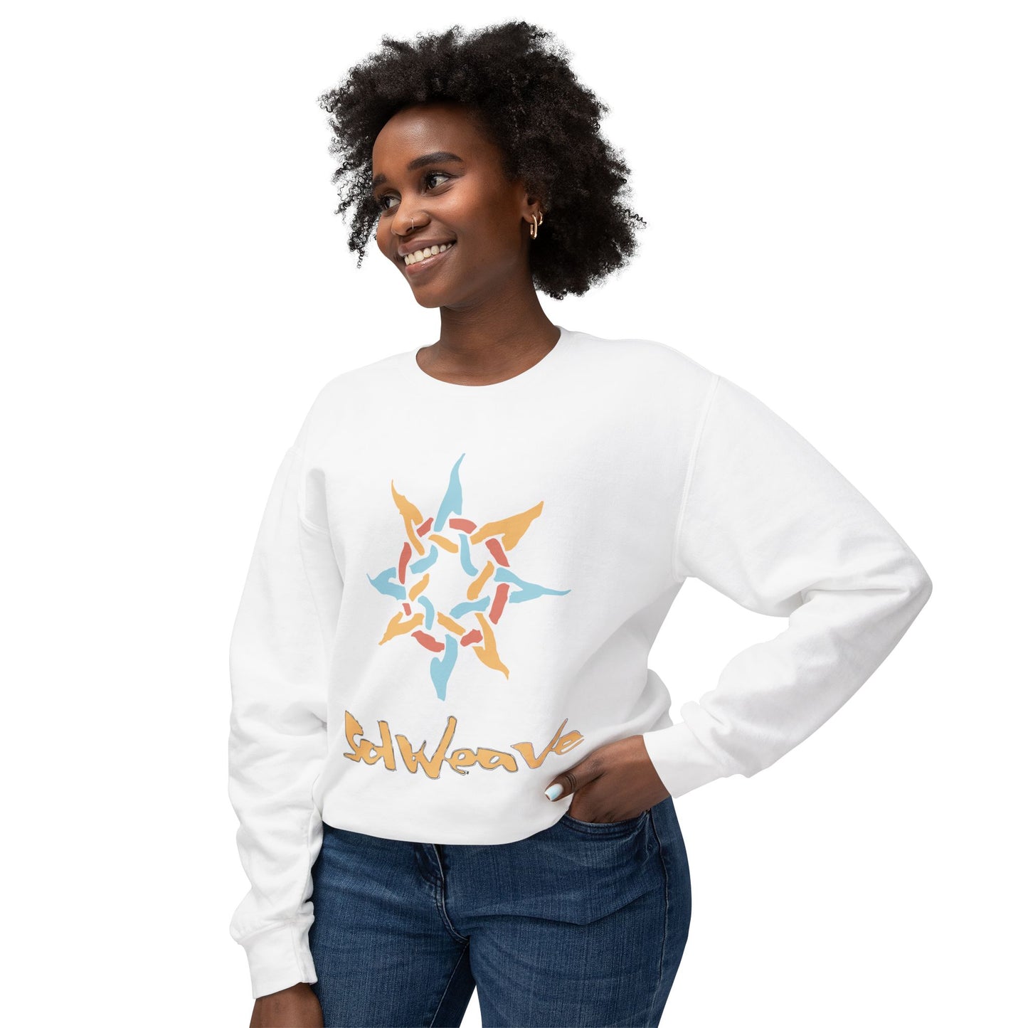 SolWeave Woven Sun Crewneck - Radiate Your Inner Light