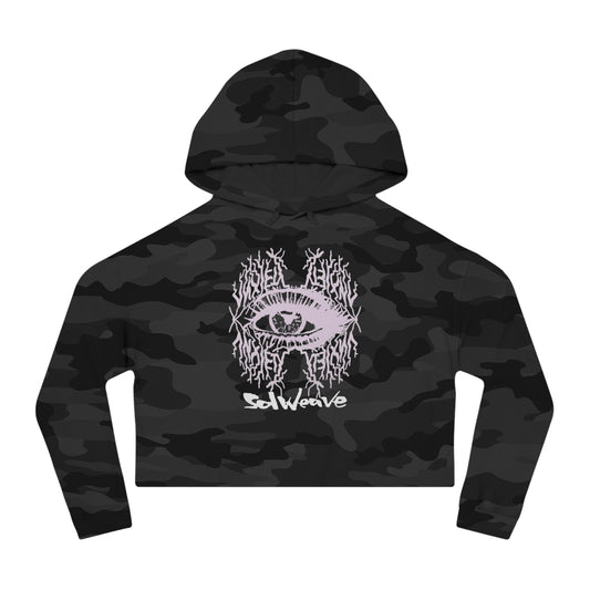 SolWeave Anxiety Eye Crop Hoodie - Embrace Your Truth